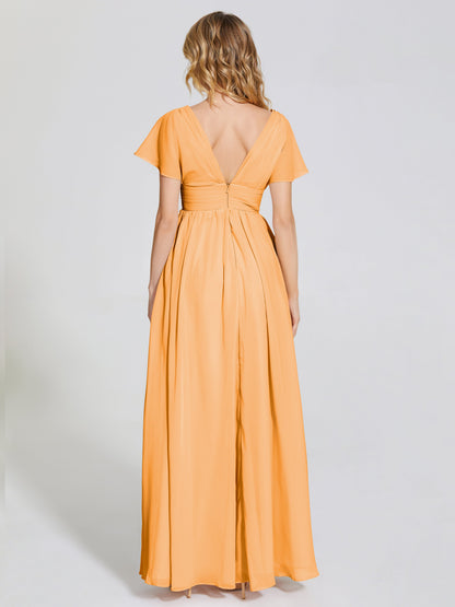 Malia Sleeves Bridesmaid Dress With Empire Waist