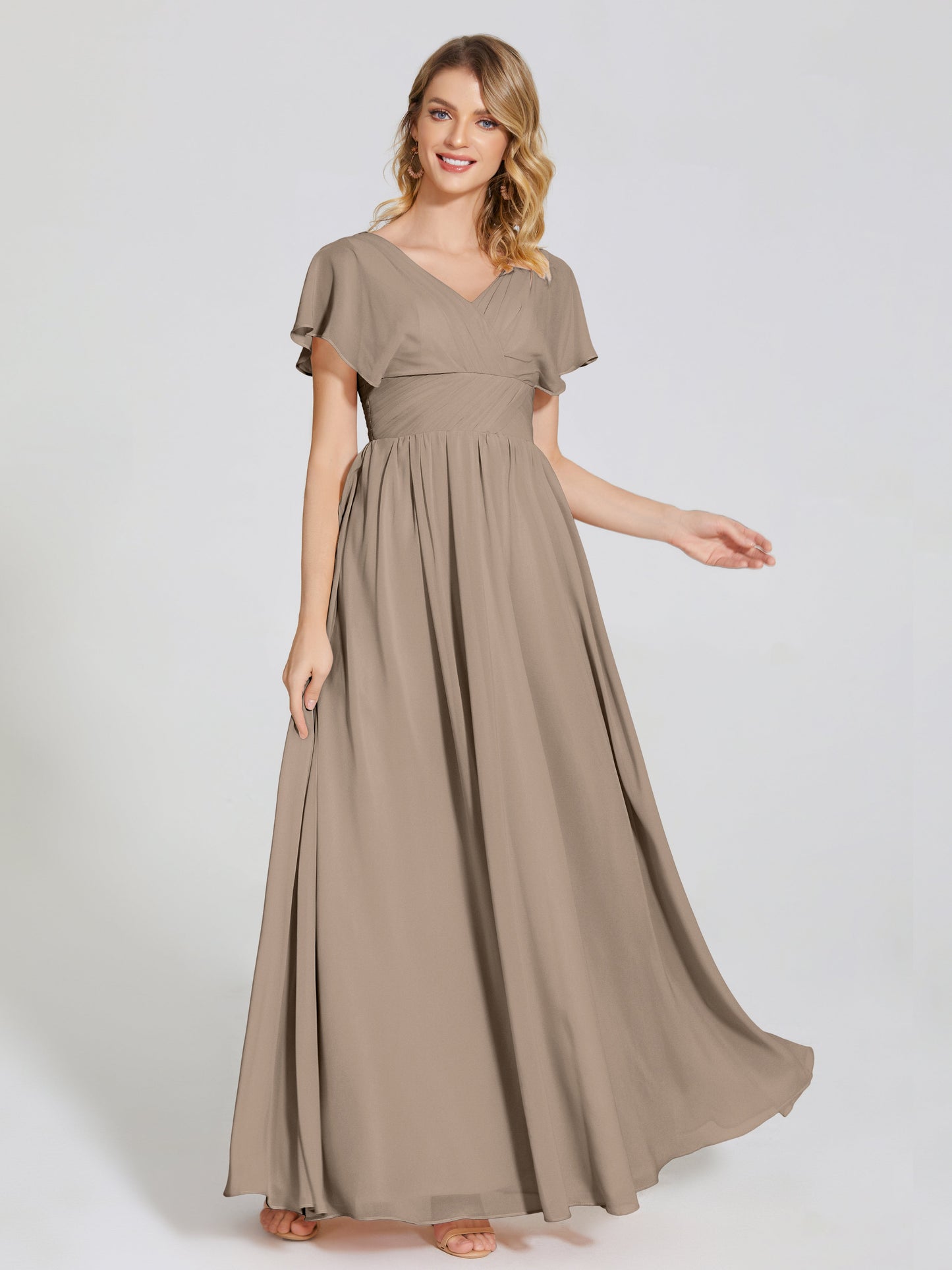 Malia Sleeves Bridesmaid Dress With Empire Waist