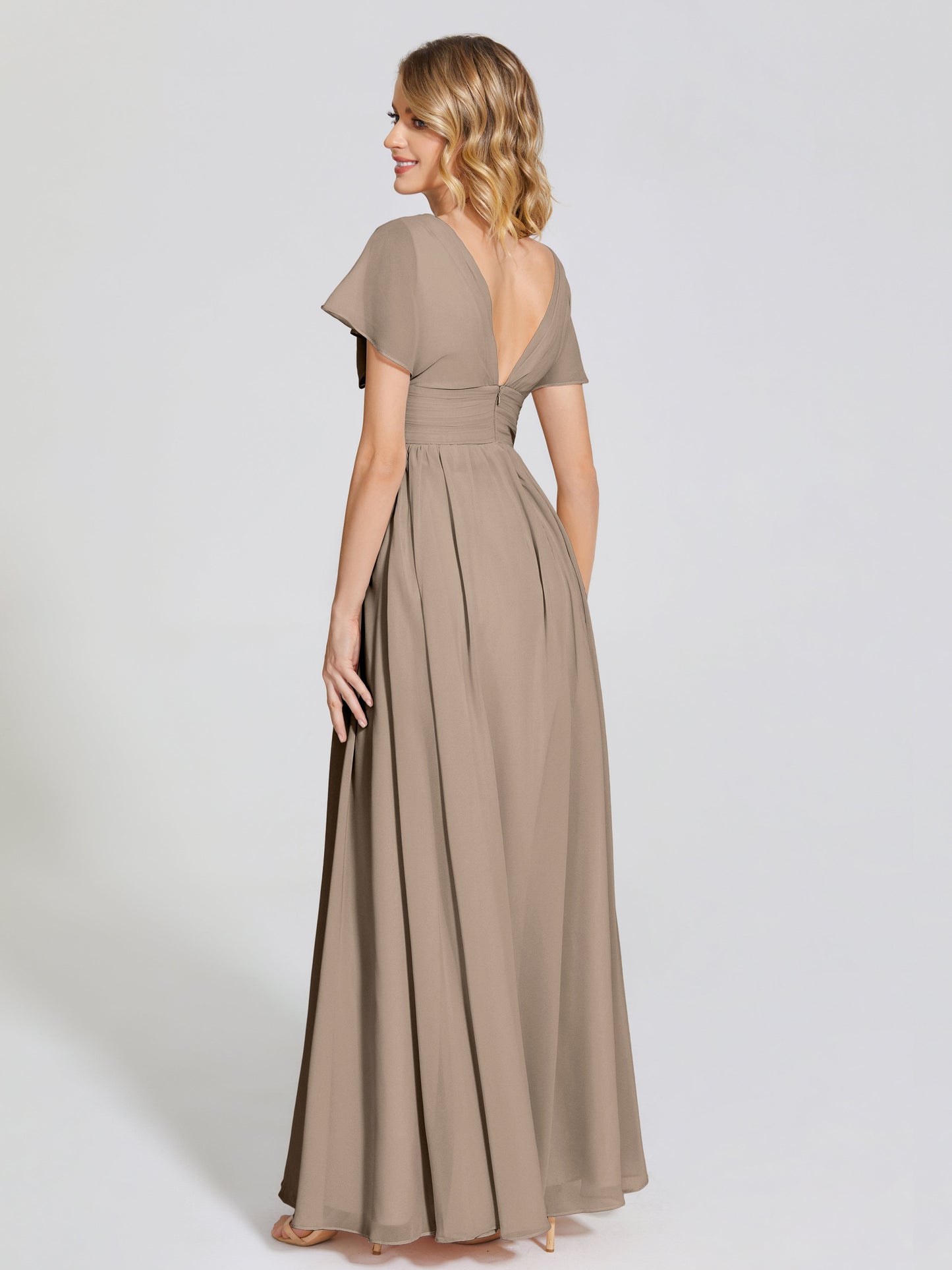 Malia Sleeves Bridesmaid Dress With Empire Waist