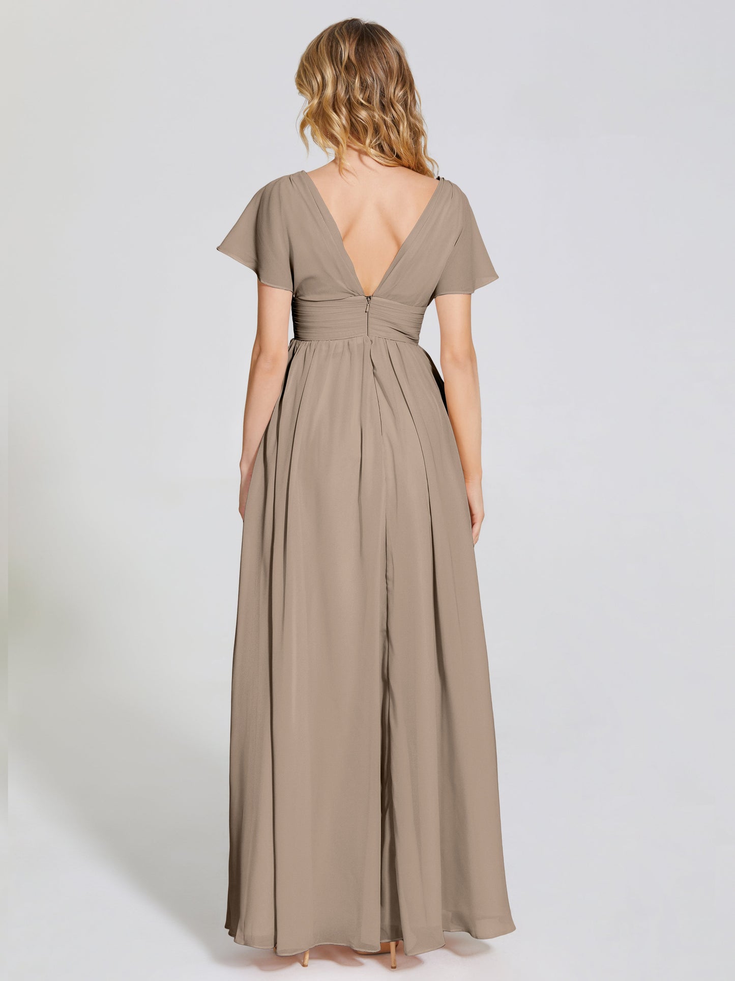 Malia Sleeves Bridesmaid Dress With Empire Waist