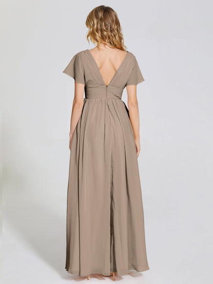 Malia Sleeves Bridesmaid Dress With Empire Waist
