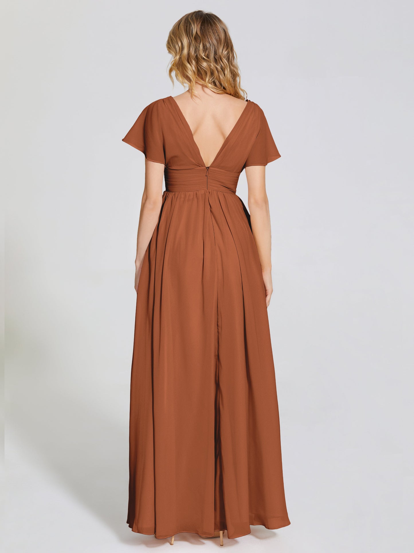 Malia Sleeves Bridesmaid Dress With Empire Waist