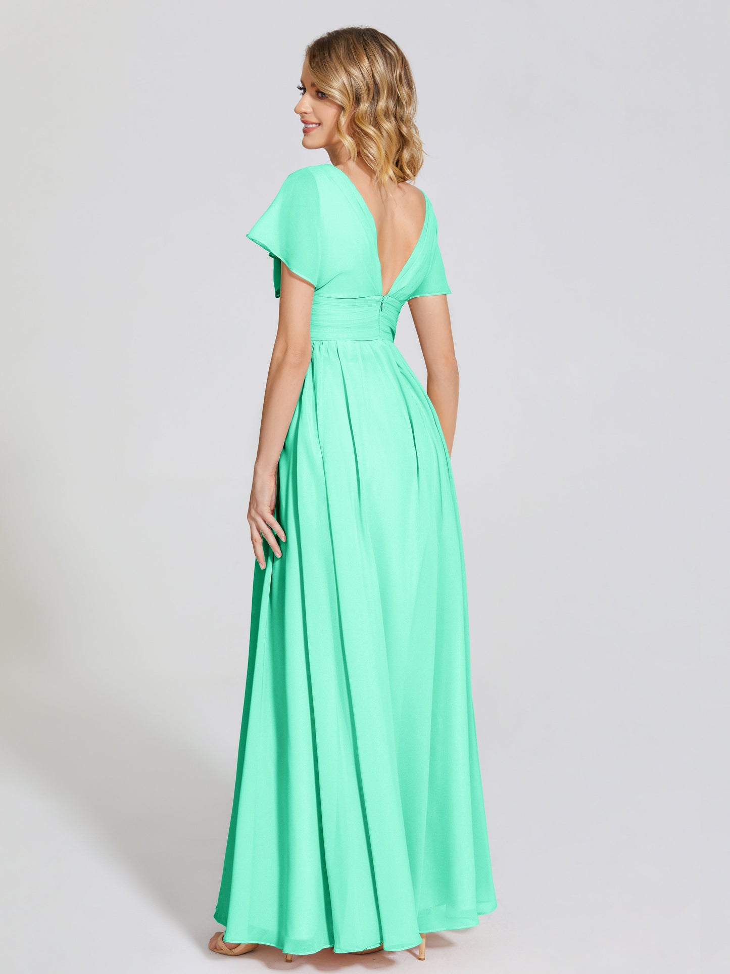 Malia Sleeves Bridesmaid Dress With Empire Waist