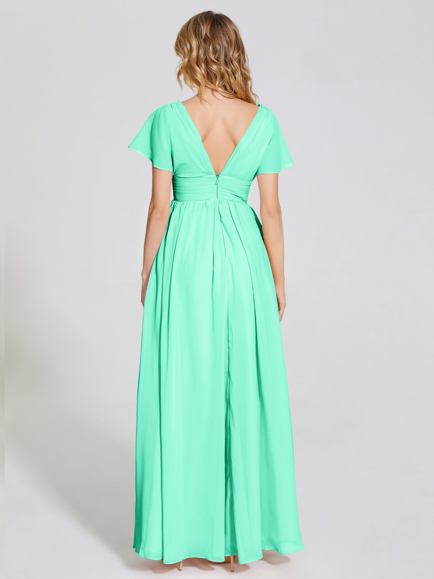 Malia Sleeves Bridesmaid Dress With Empire Waist