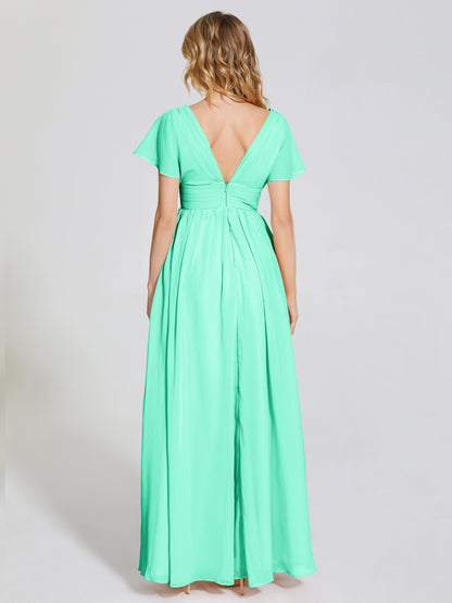 Malia Sleeves Bridesmaid Dress With Empire Waist