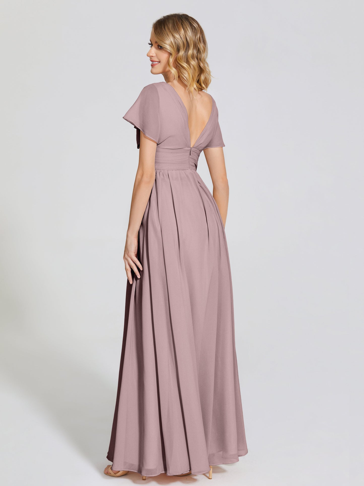 Malia Sleeves Bridesmaid Dress With Empire Waist