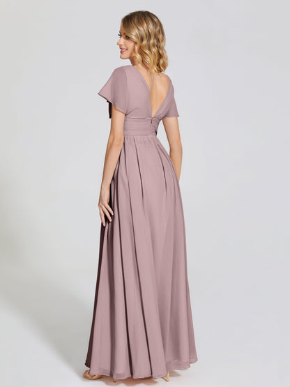 Malia Sleeves Bridesmaid Dress With Empire Waist
