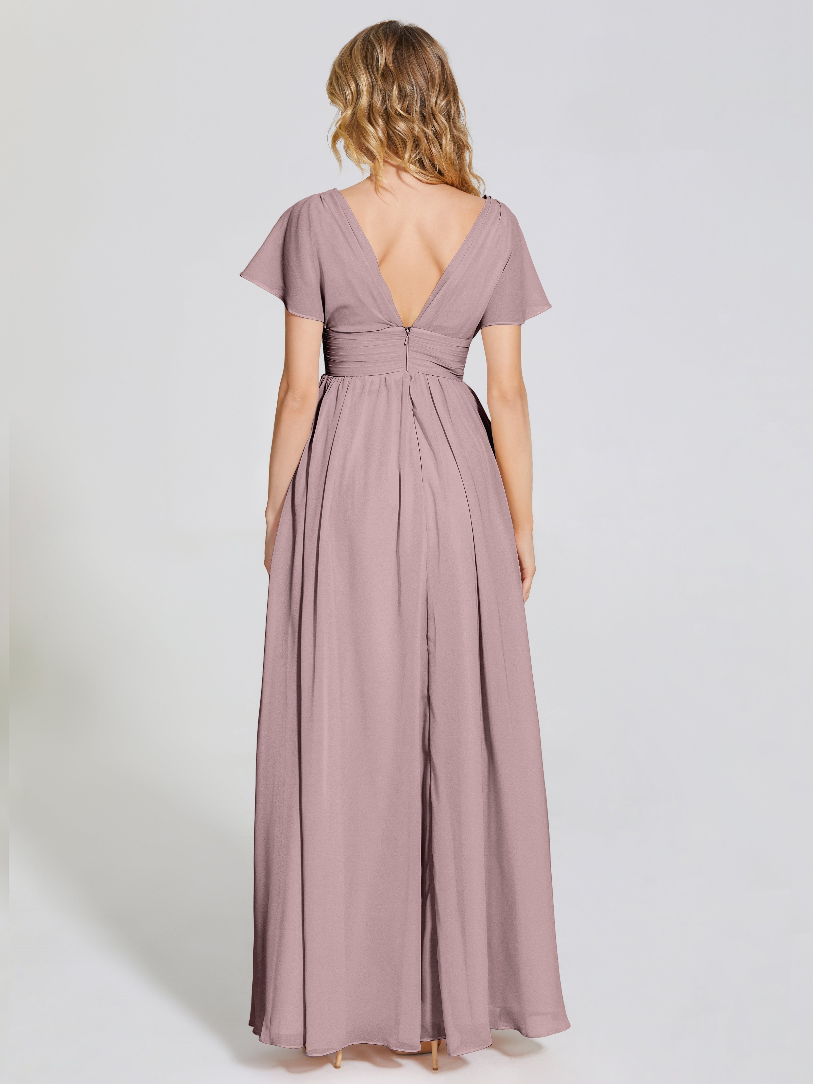 Malia Sleeves Bridesmaid Dress With Empire Waist