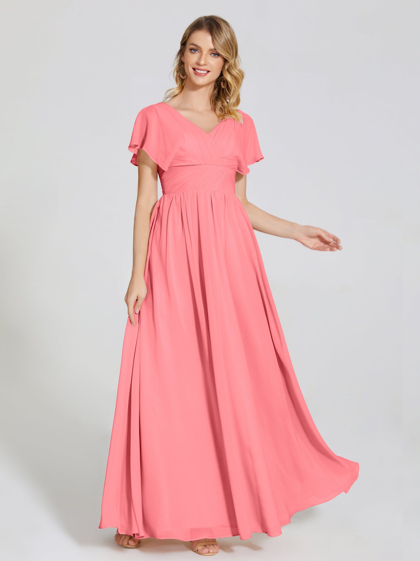 Malia Sleeves Bridesmaid Dress With Empire Waist