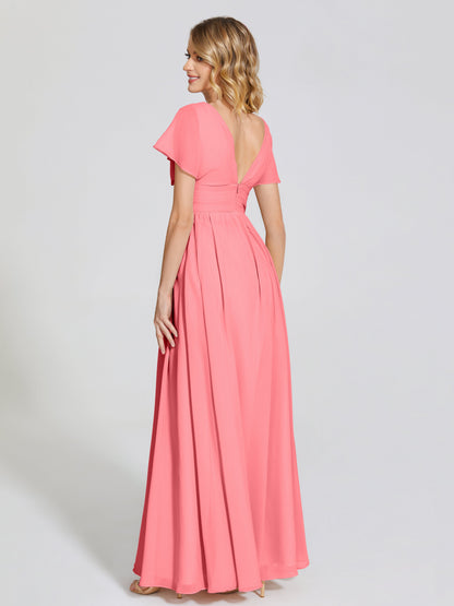 Malia Sleeves Bridesmaid Dress With Empire Waist