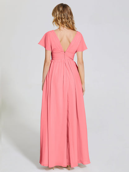 Malia Sleeves Bridesmaid Dress With Empire Waist