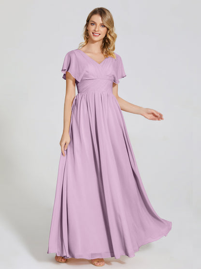 Malia Sleeves Bridesmaid Dress With Empire Waist