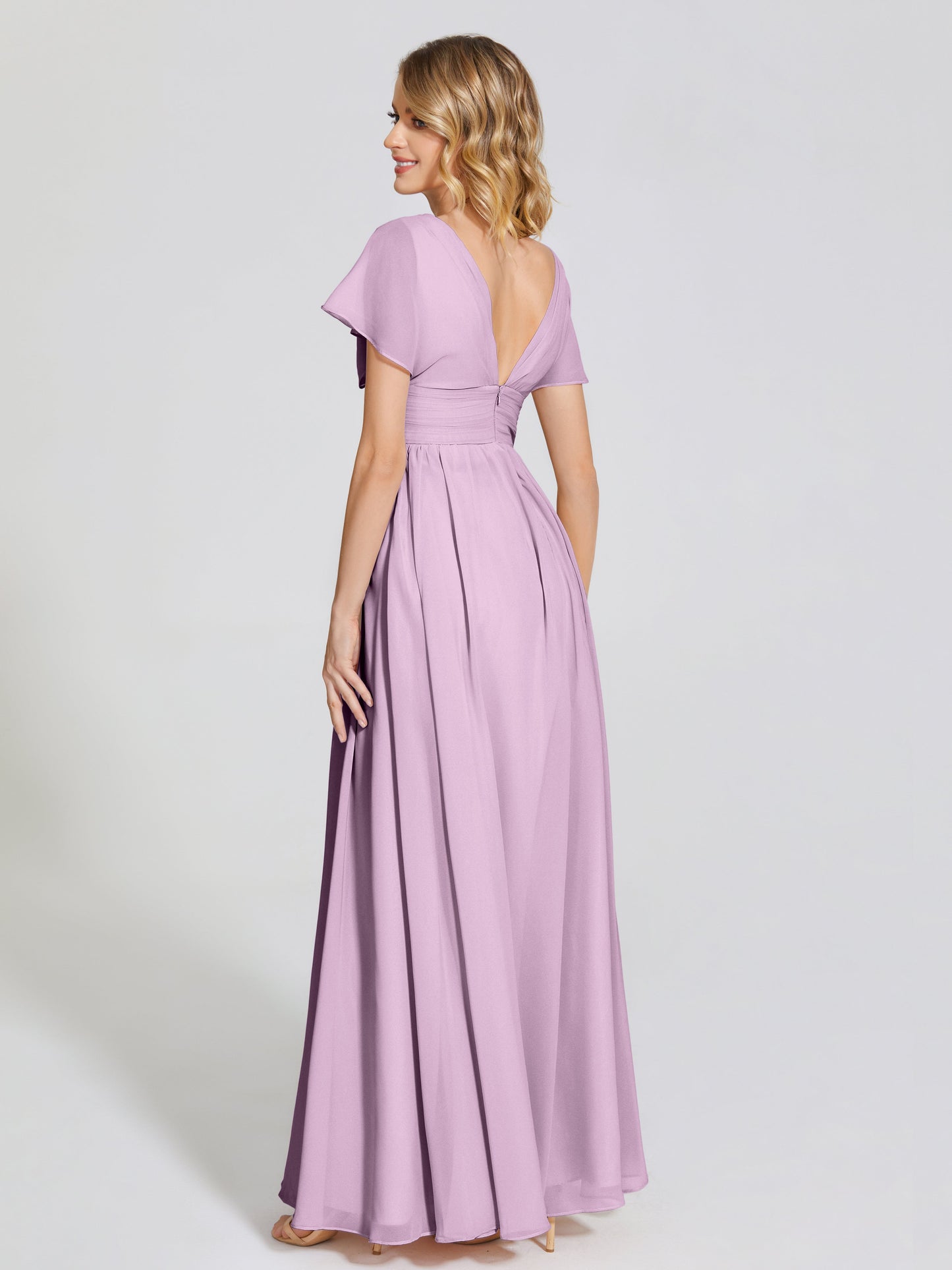 Malia Sleeves Bridesmaid Dress With Empire Waist