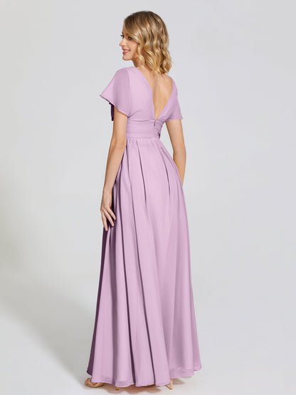Malia Sleeves Bridesmaid Dress With Empire Waist