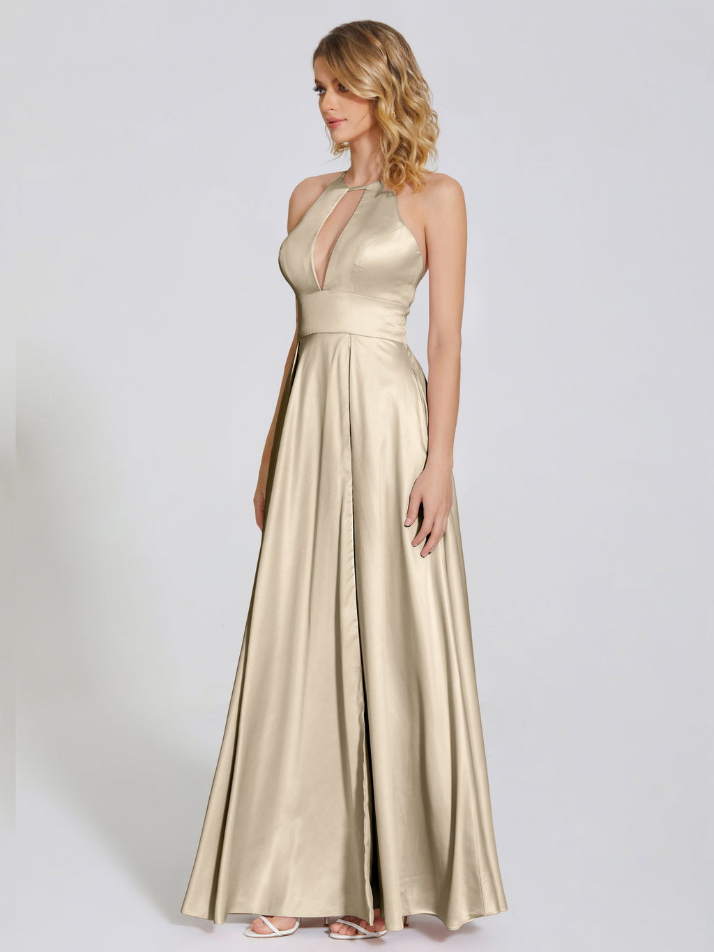 Dakota Soft Satin Bridesmaid Dress With Cutout