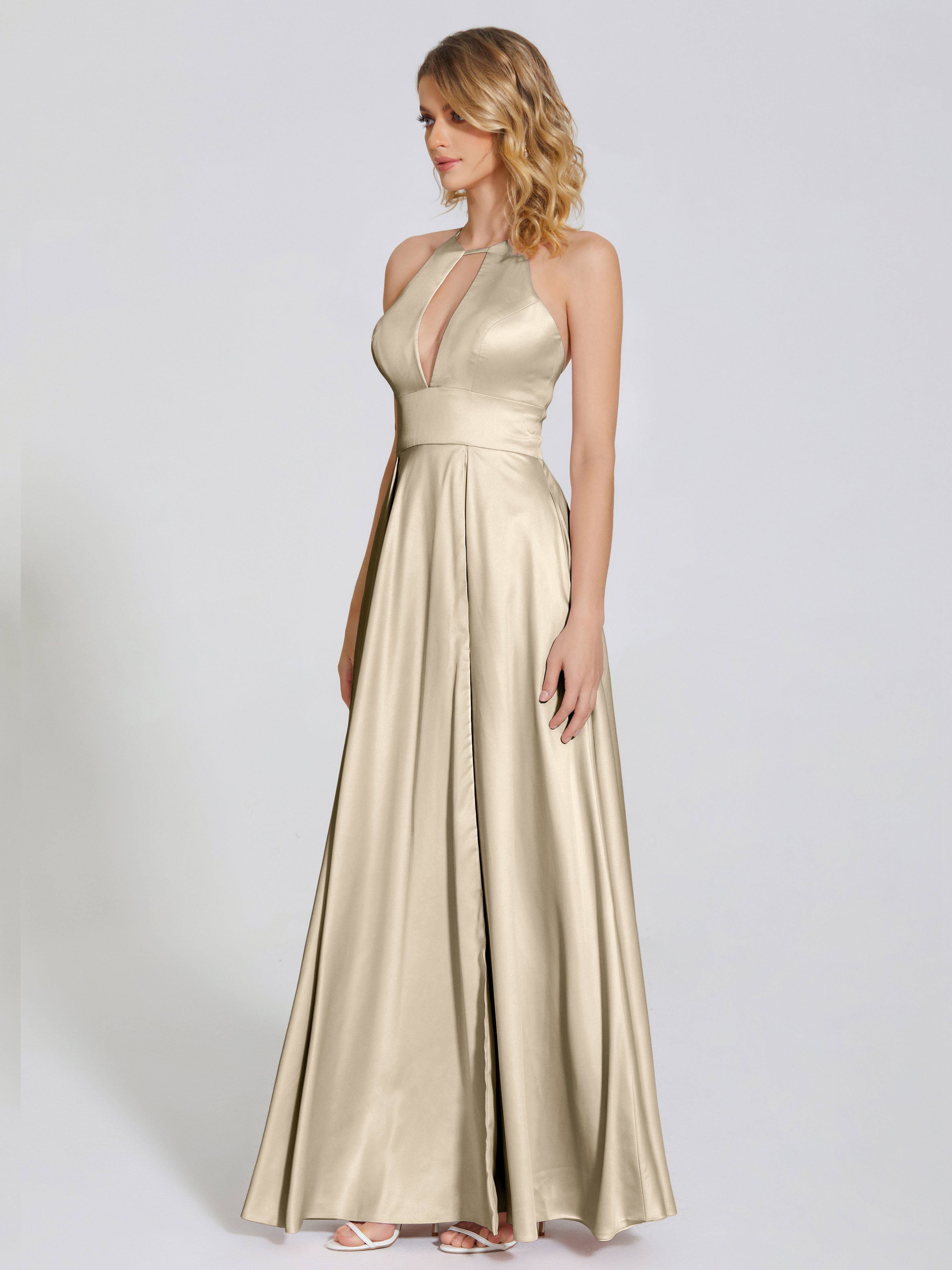 Dakota Soft Satin Bridesmaid Dress With Cutout