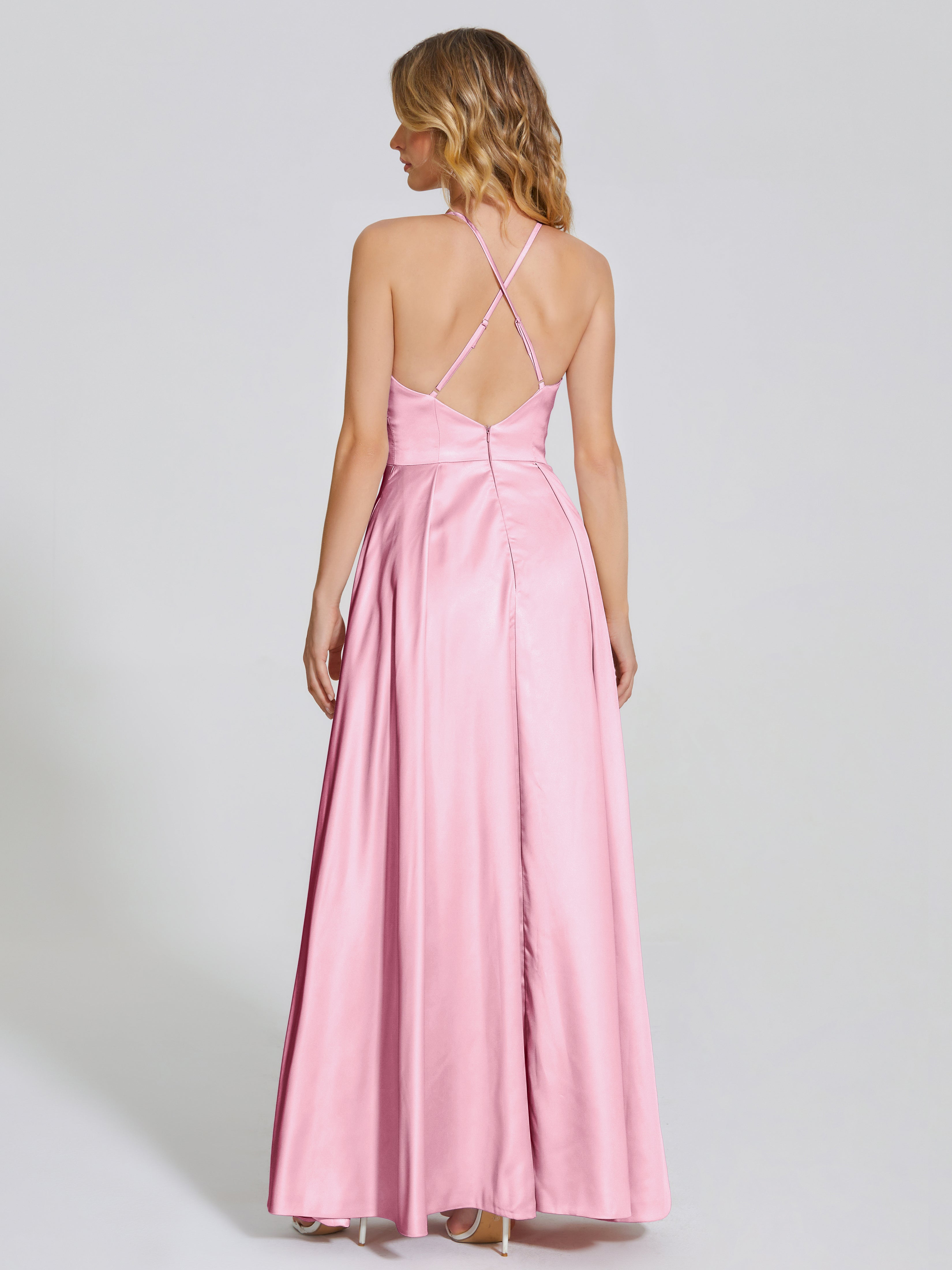 Dakota Soft Satin Bridesmaid Dress With Cutout