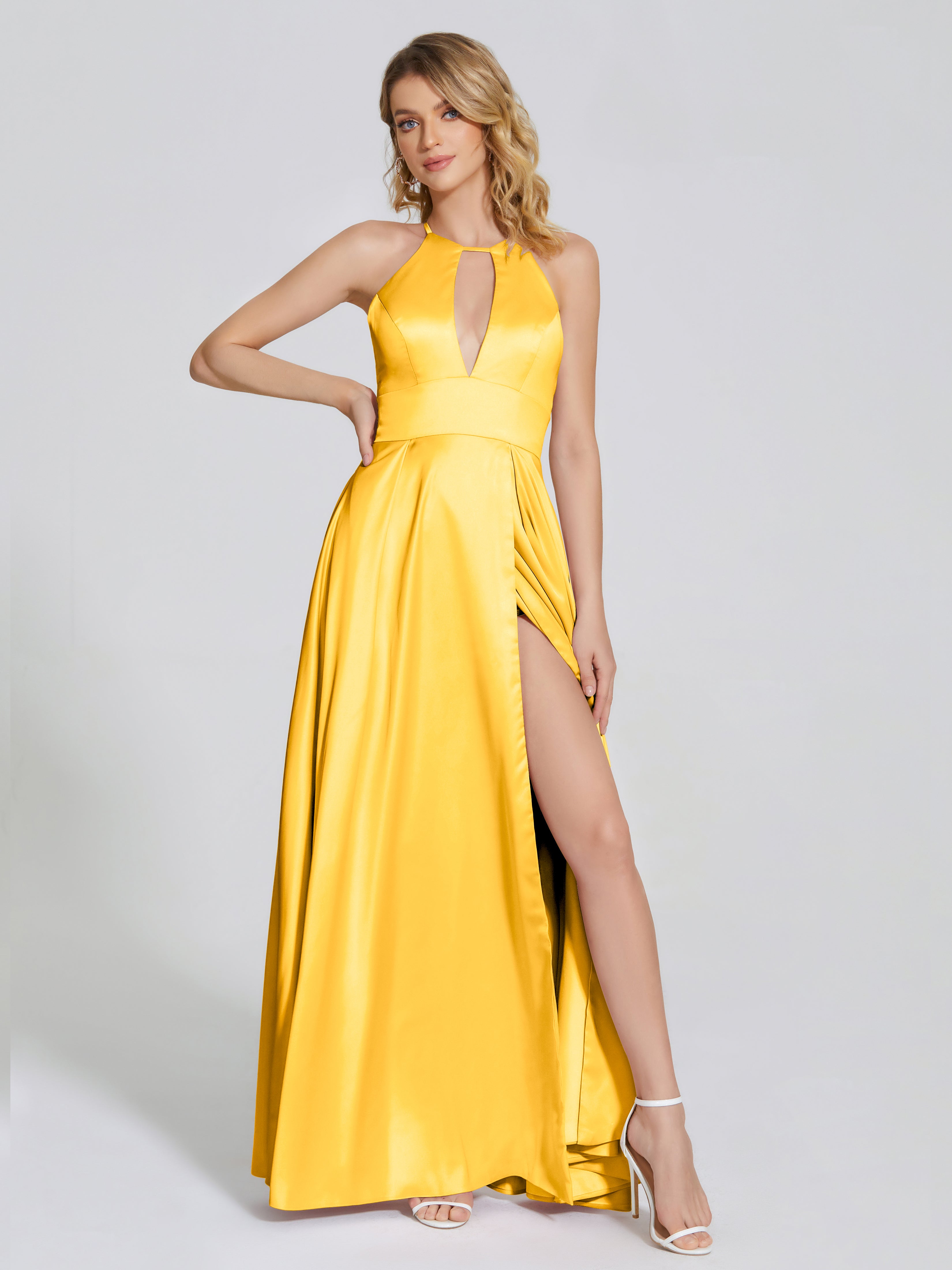 Dakota Soft Satin Bridesmaid Dress With Cutout