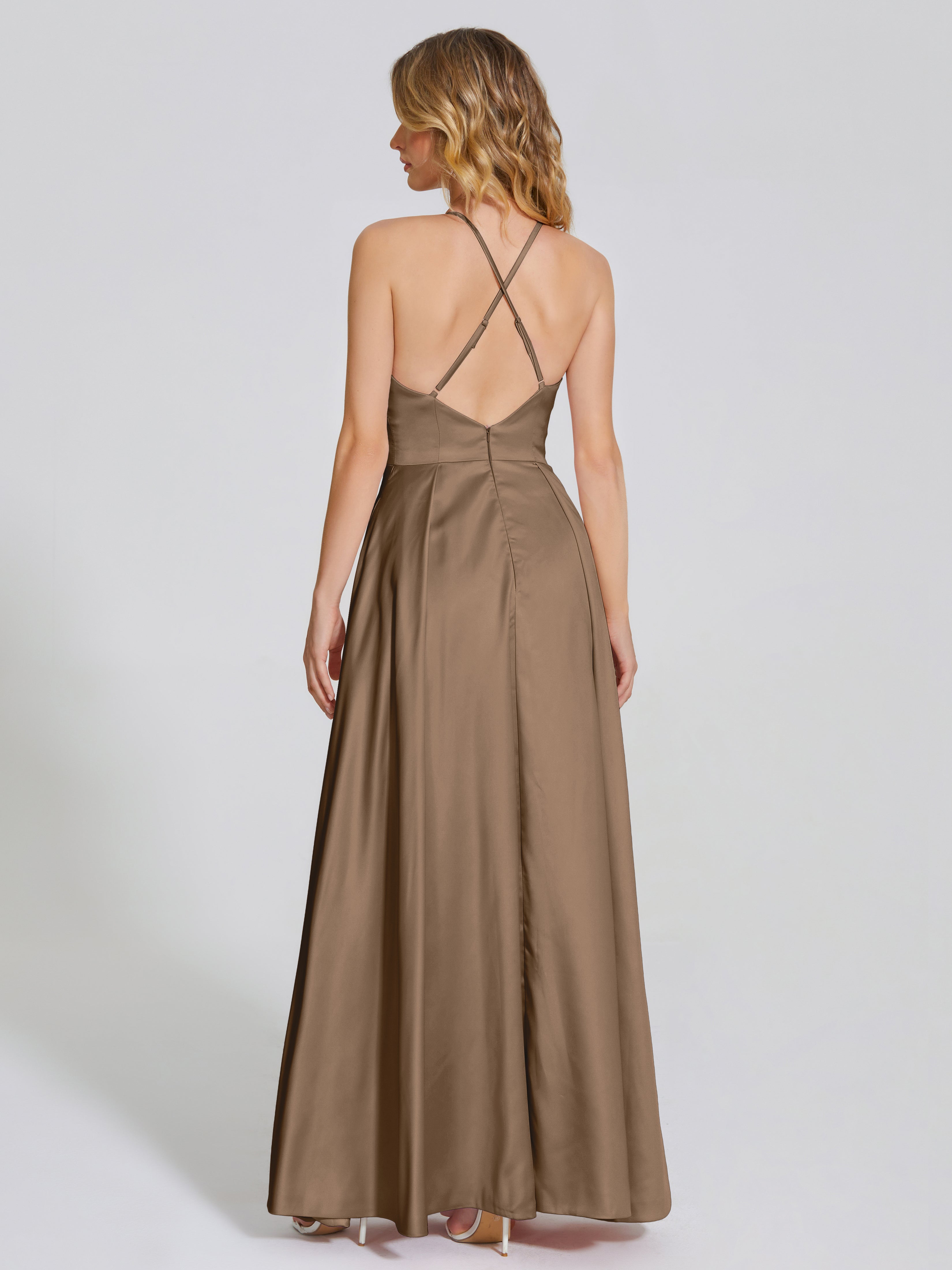 Dakota Soft Satin Bridesmaid Dress With Cutout