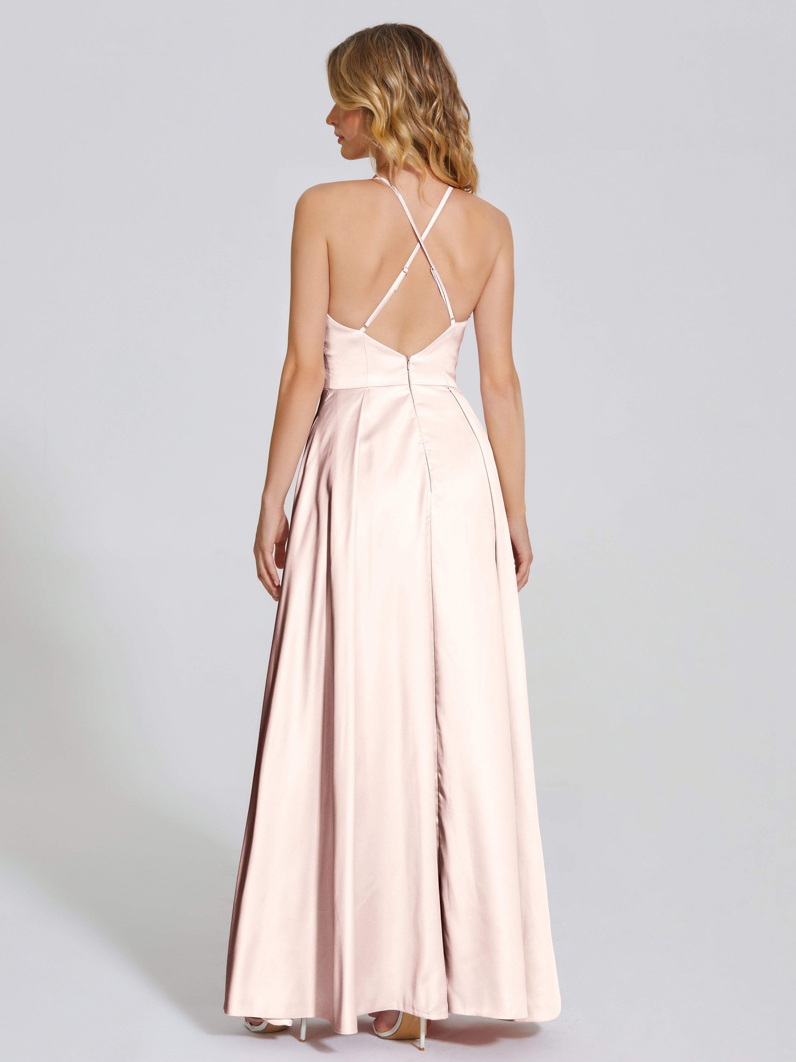 Dakota Soft Satin Bridesmaid Dress With Cutout