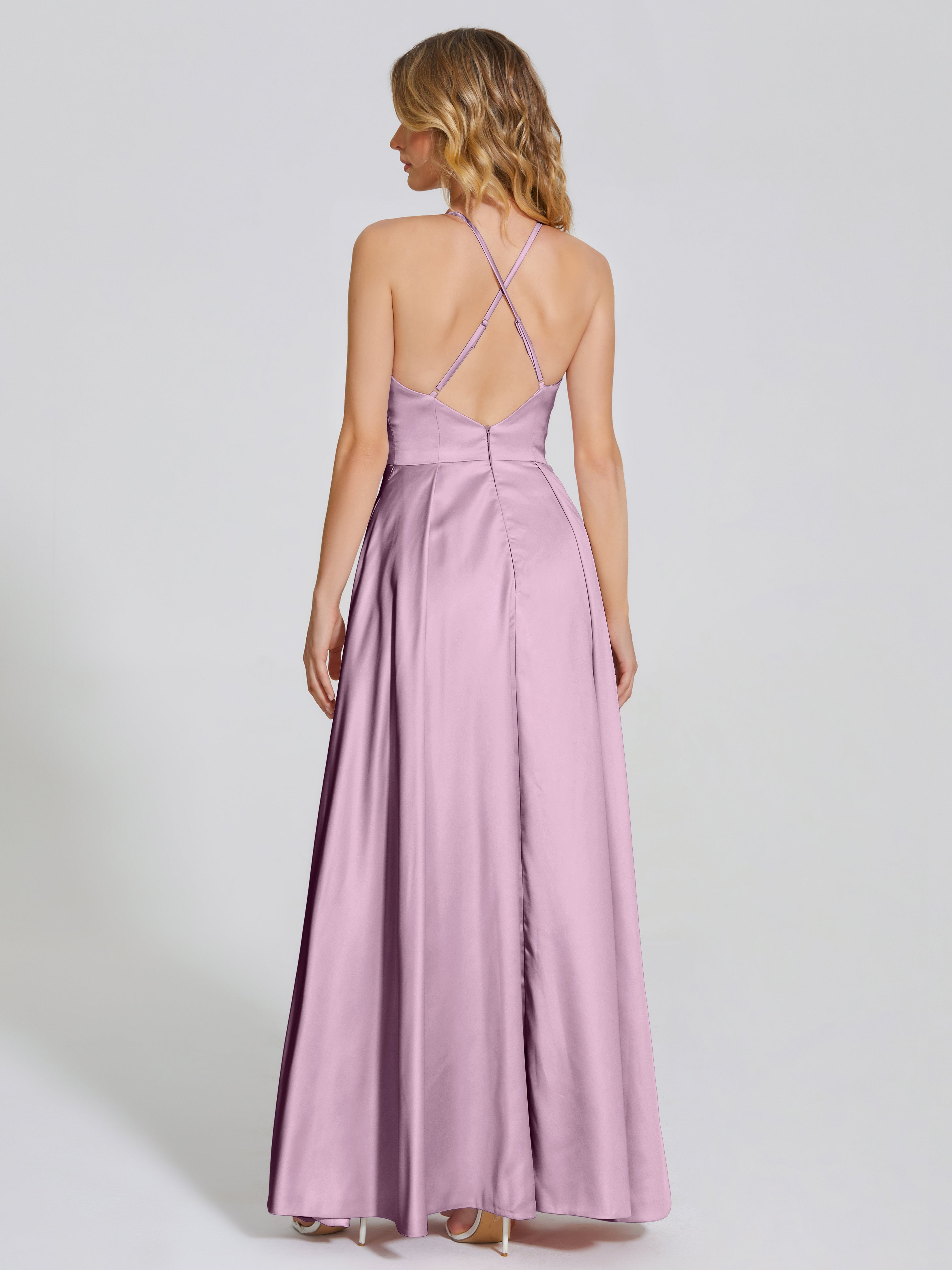 Dakota Soft Satin Bridesmaid Dress With Cutout