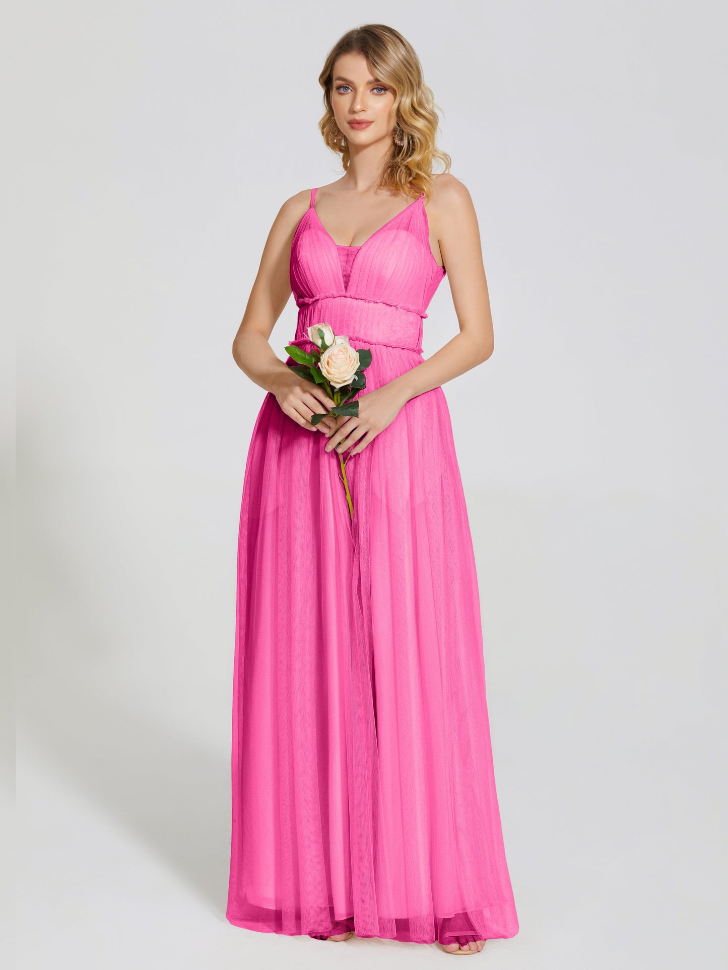 Alayna Spaghetti Straps Tulle Bridesmaid Dress