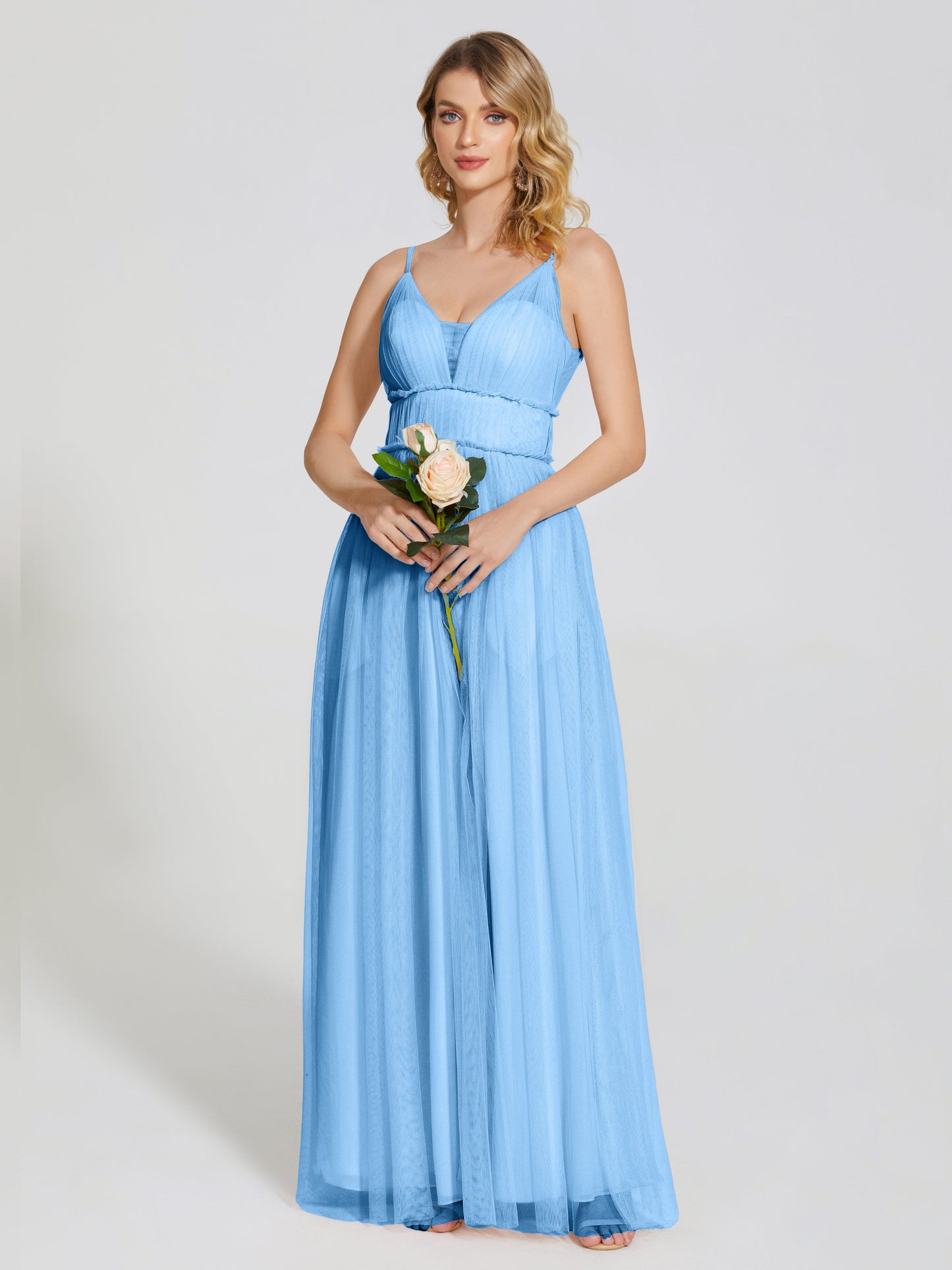 Alayna Spaghetti Straps Tulle Bridesmaid Dress