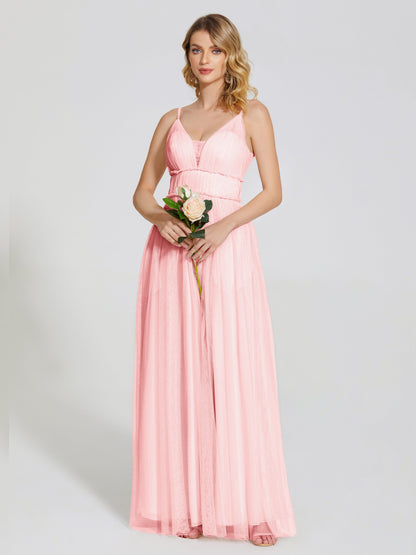 Alayna Spaghetti Straps Tulle Bridesmaid Dress