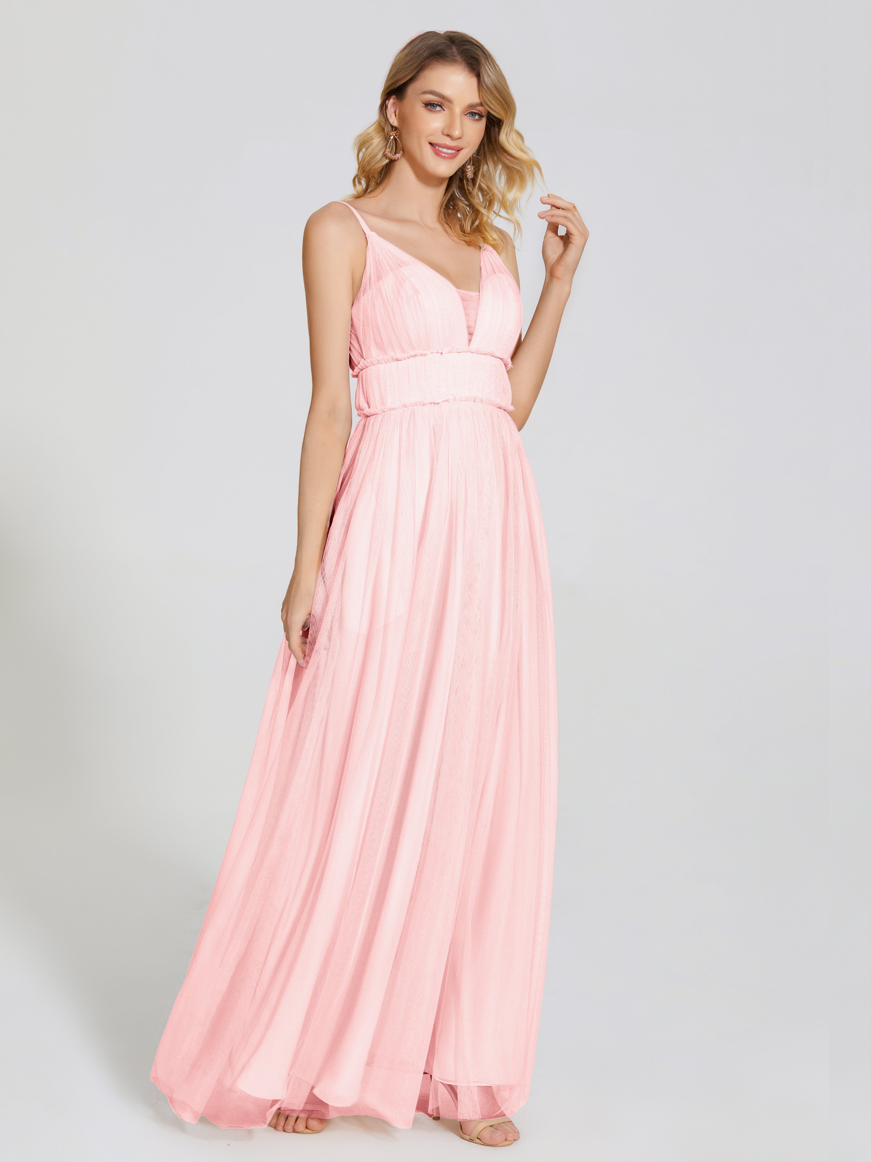 Alayna Spaghetti Straps Tulle Bridesmaid Dress