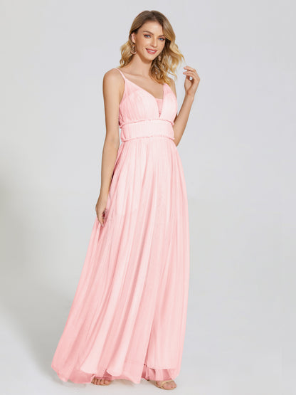 Alayna Spaghetti Straps Tulle Bridesmaid Dress