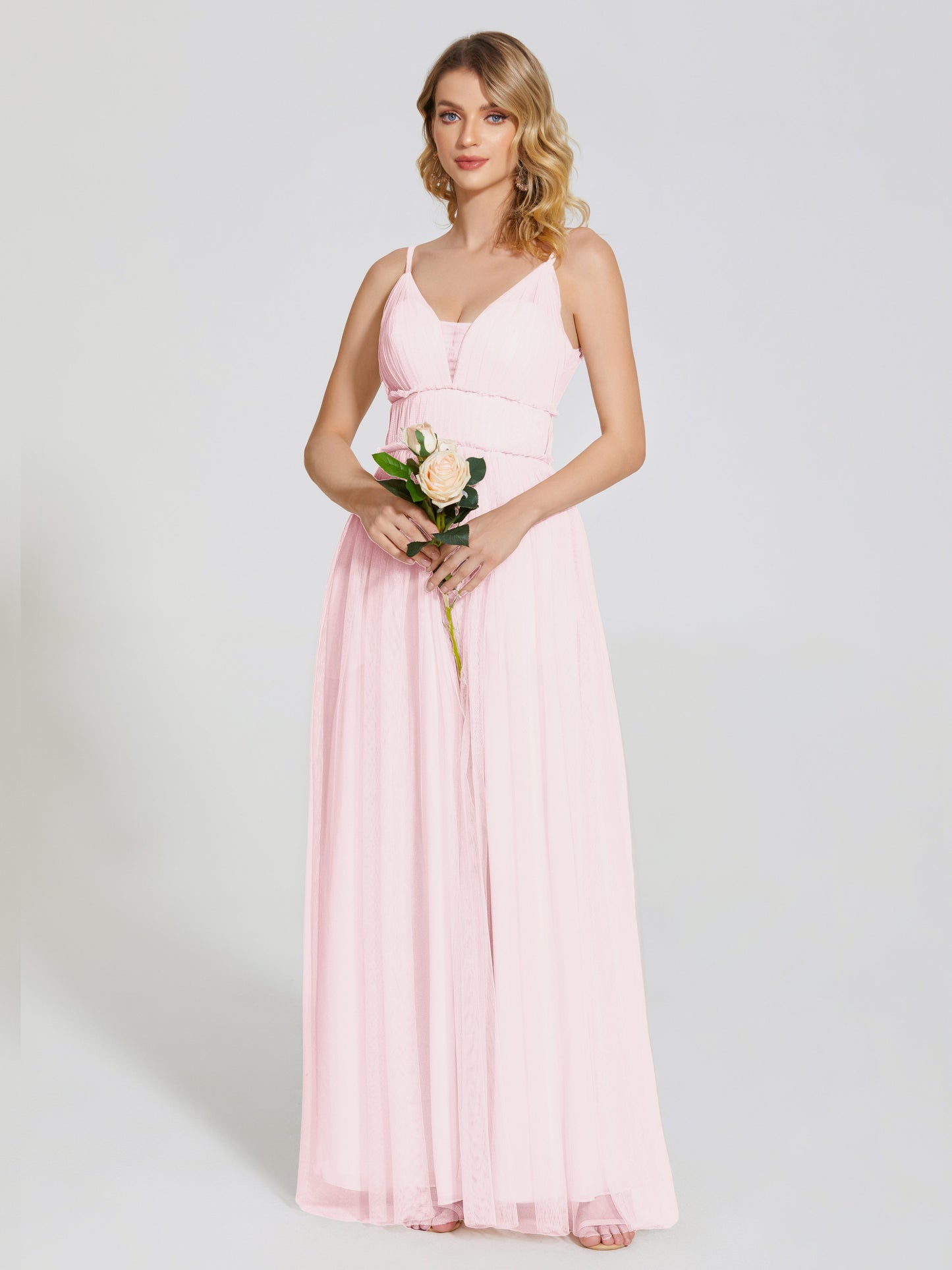 Alayna Spaghetti Straps Tulle Bridesmaid Dress