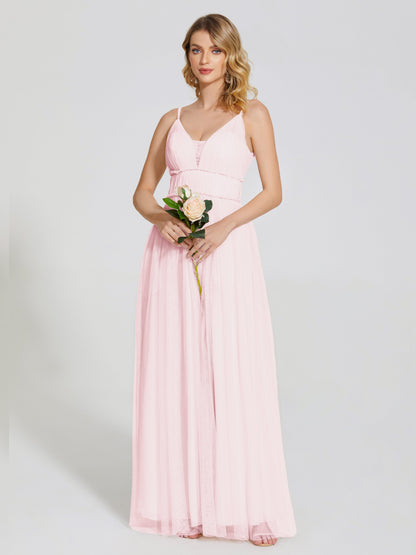 Alayna Spaghetti Straps Tulle Bridesmaid Dress