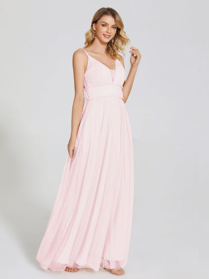 Alayna Spaghetti Straps Tulle Bridesmaid Dress