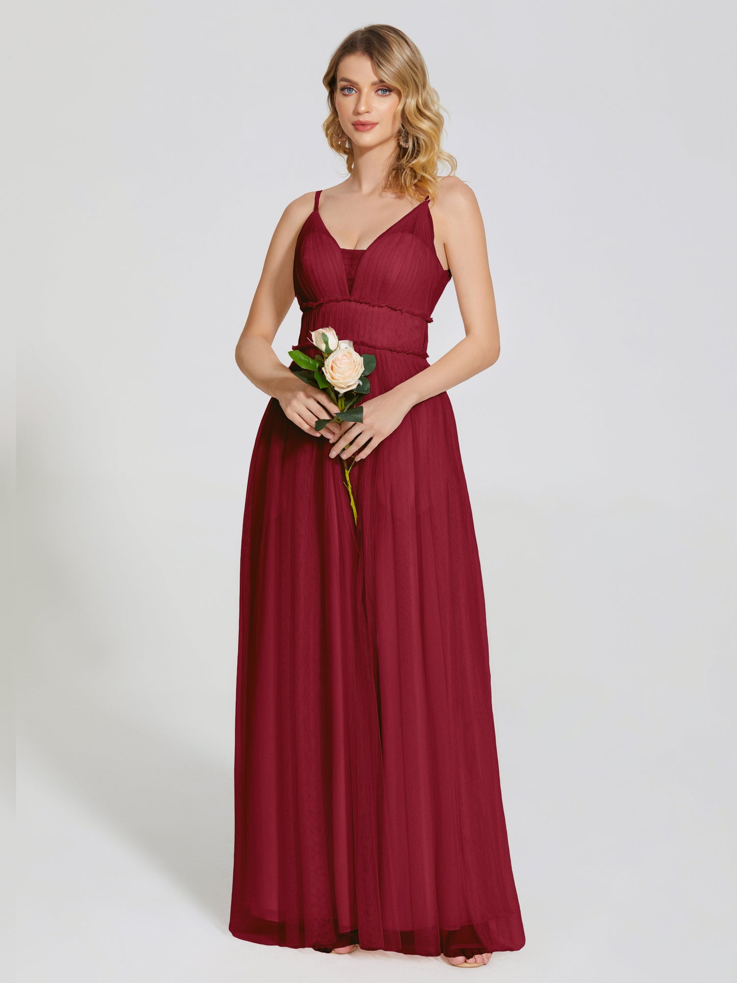 Alayna Spaghetti Straps Tulle Bridesmaid Dress
