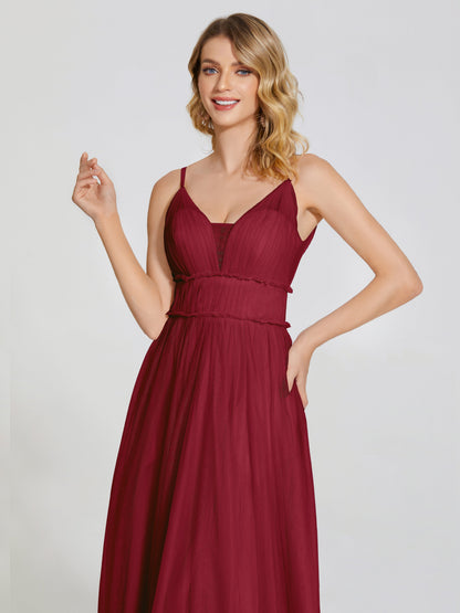 Alayna Spaghetti Straps Tulle Bridesmaid Dress