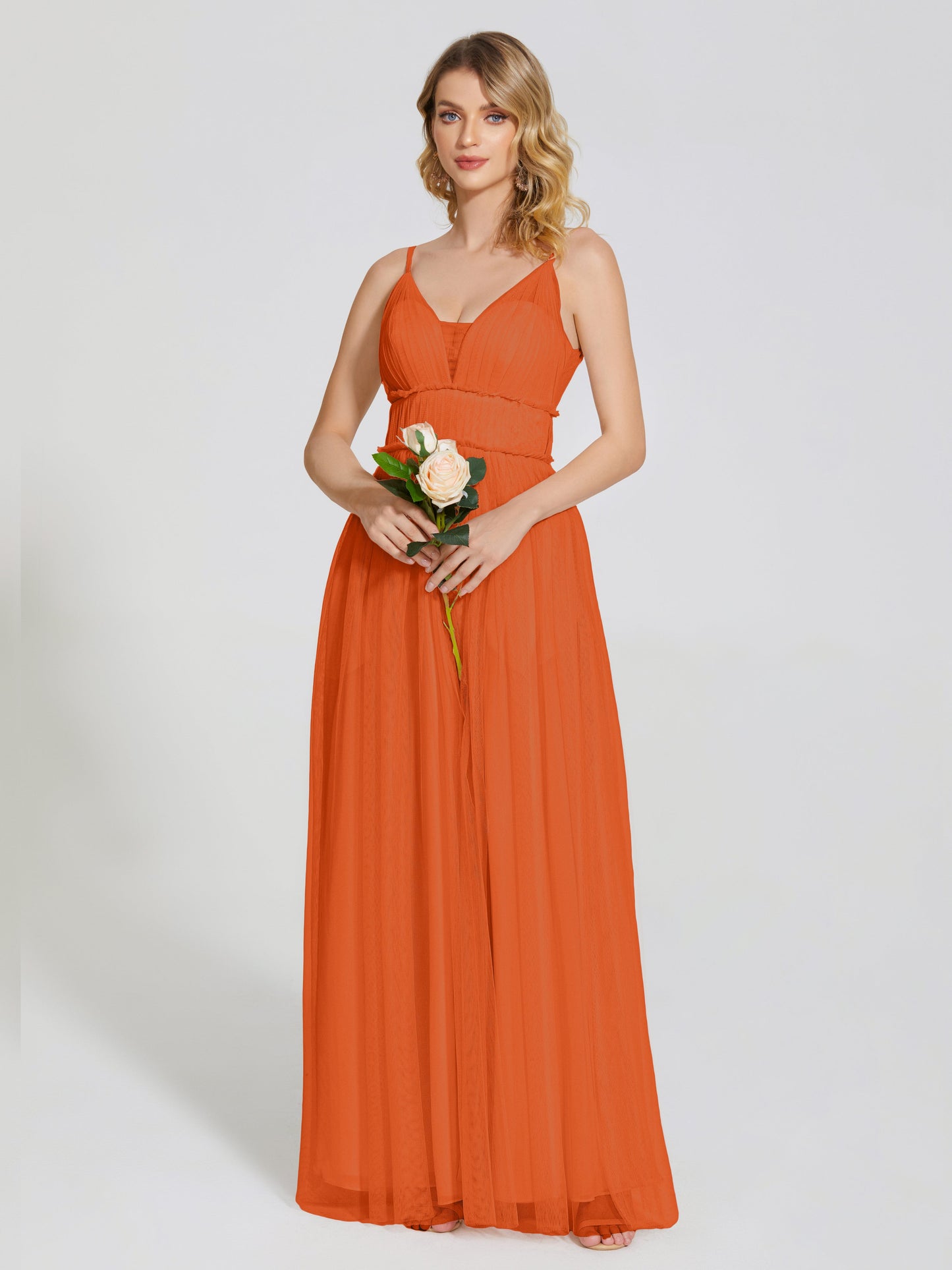 Alayna Spaghetti Straps Tulle Bridesmaid Dress