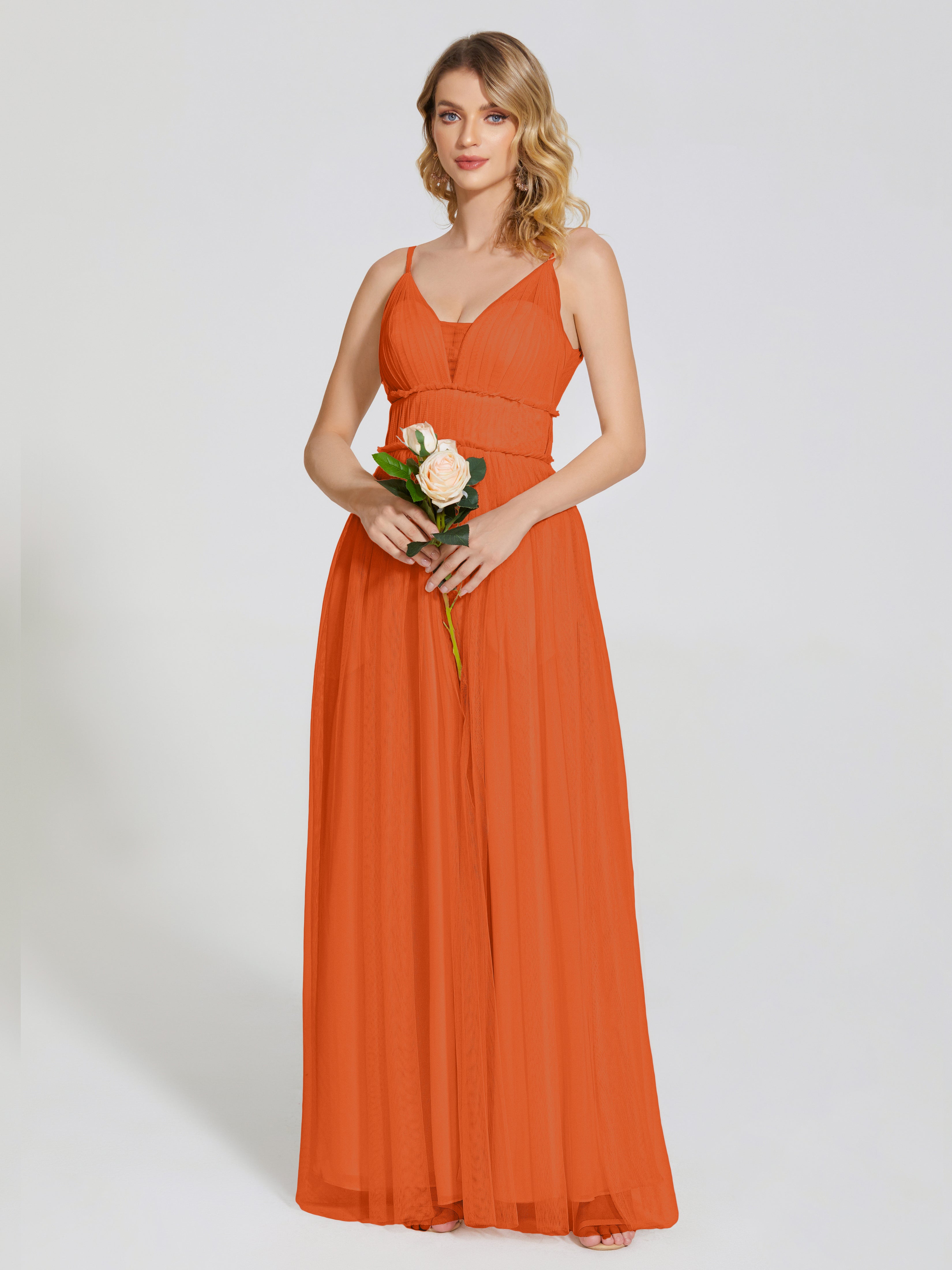 Alayna Spaghetti Straps Tulle Bridesmaid Dress