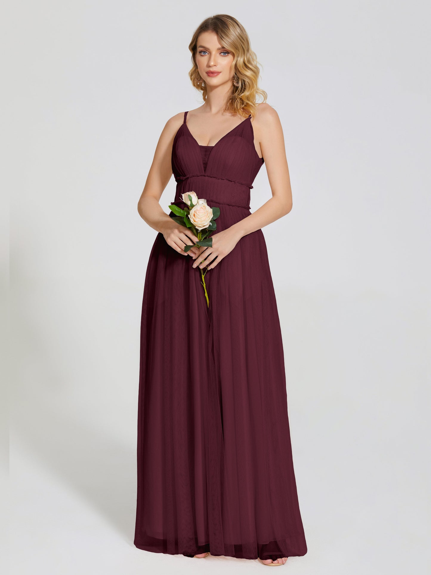 Alayna Spaghetti Straps Tulle Bridesmaid Dress