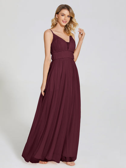 Alayna Spaghetti Straps Tulle Bridesmaid Dress