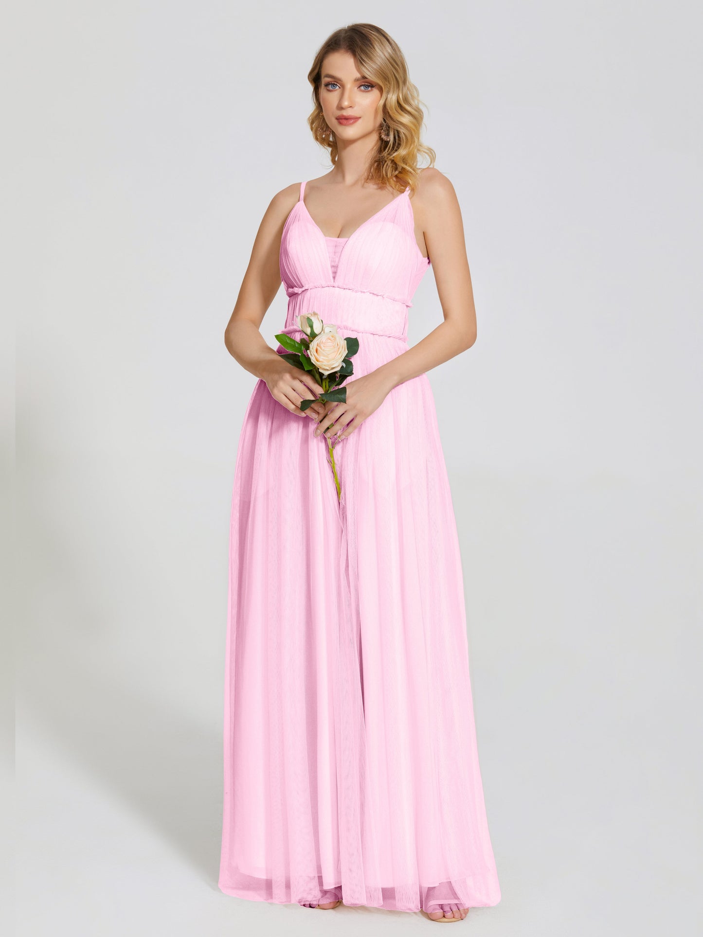 Alayna Spaghetti Straps Tulle Bridesmaid Dress