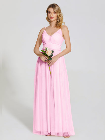 Alayna Spaghetti Straps Tulle Bridesmaid Dress