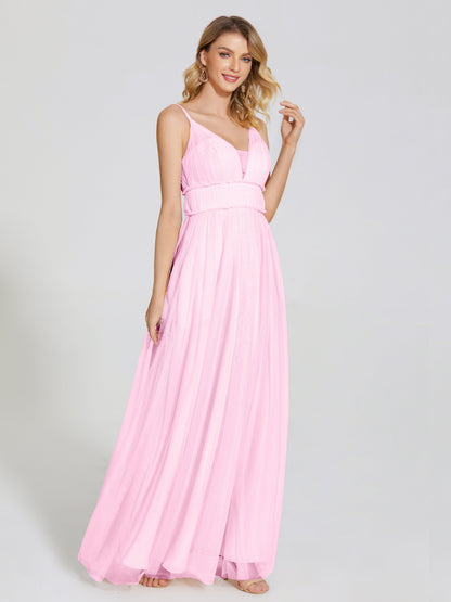 Alayna Spaghetti Straps Tulle Bridesmaid Dress