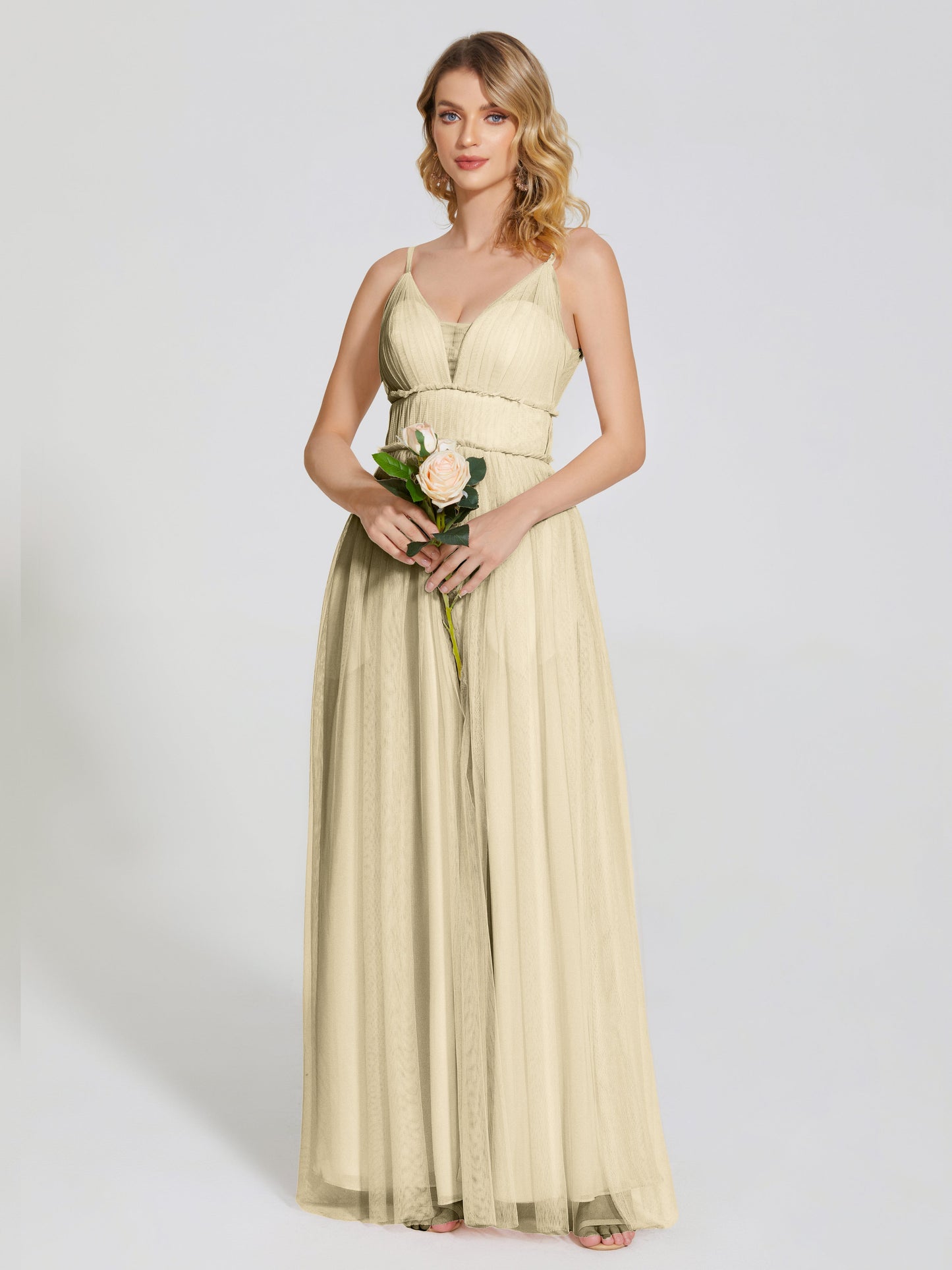Alayna Spaghetti Straps Tulle Bridesmaid Dress