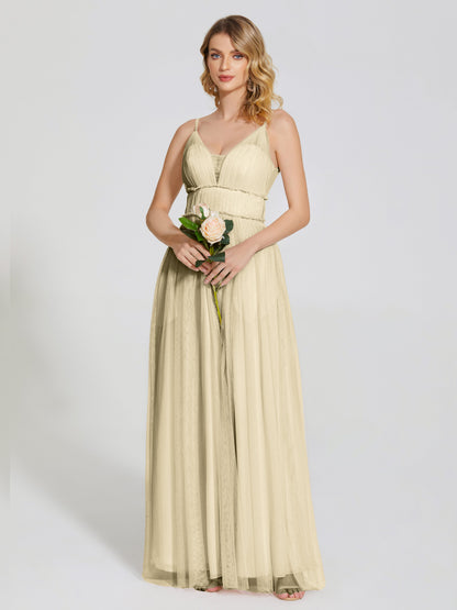 Alayna Spaghetti Straps Tulle Bridesmaid Dress