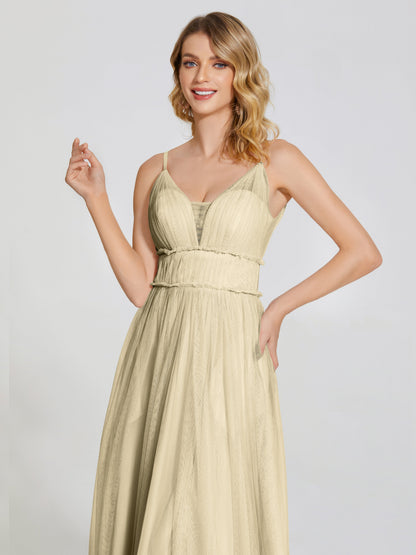 Alayna Spaghetti Straps Tulle Bridesmaid Dress