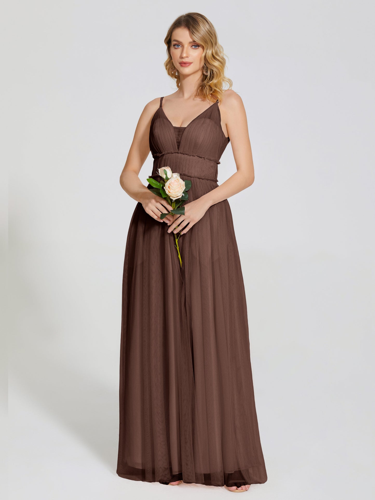 Alayna Spaghetti Straps Tulle Bridesmaid Dress