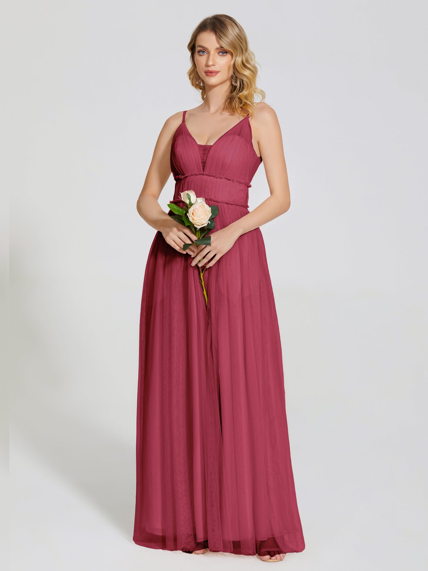 Alayna Spaghetti Straps Tulle Bridesmaid Dress