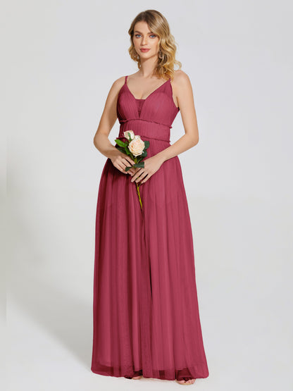 Alayna Spaghetti Straps Tulle Bridesmaid Dress