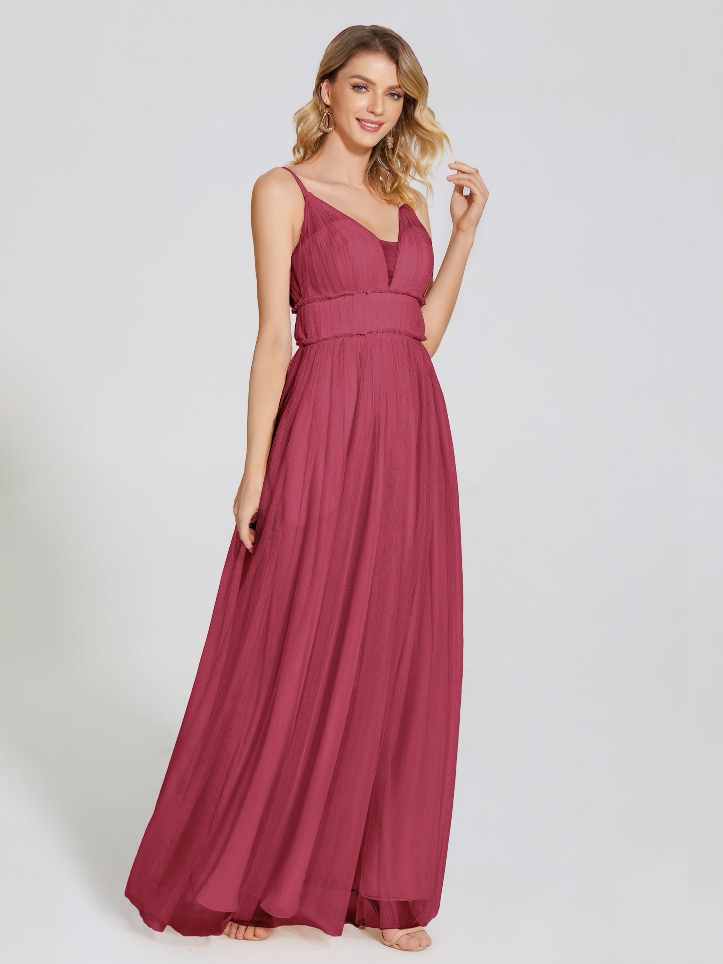 Alayna Spaghetti Straps Tulle Bridesmaid Dress