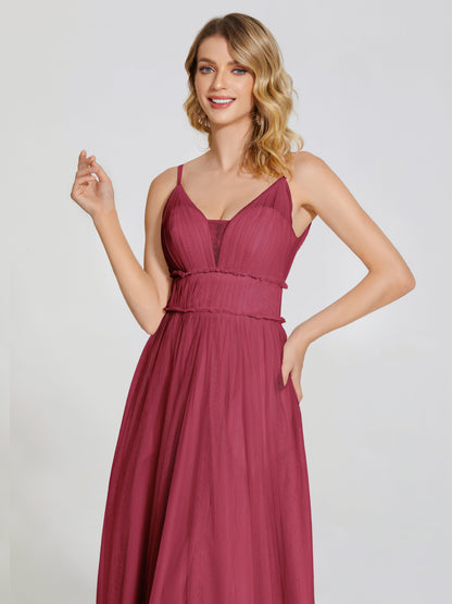 Alayna Spaghetti Straps Tulle Bridesmaid Dress